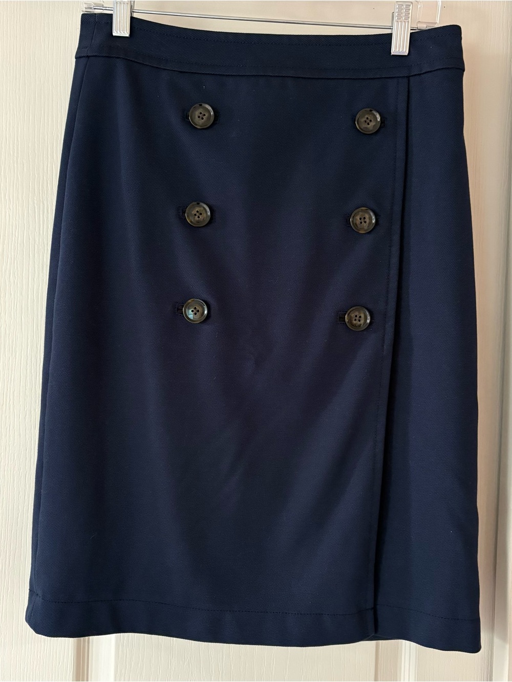 Banana Republic Navy Pencil Skirt with Double-Breasted Buttons